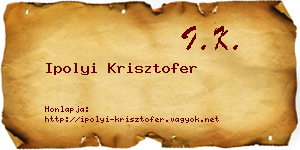 Ipolyi Krisztofer névjegykártya